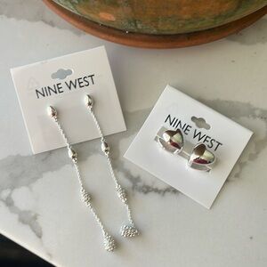 🌿 NINE WEST Silver Earring Bundle NWT